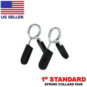 Fitness Maniac Standard 1 inch Barbell Bar Clamps Spring Collar Clips Gym Weight Dumbbell Lock Pair