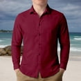thumbnail image 2 of Kids Linen Button Down Shirts, Solid Long Sleeve Casual Tops for Spring & Summer, 3-14Y, 2 of 5