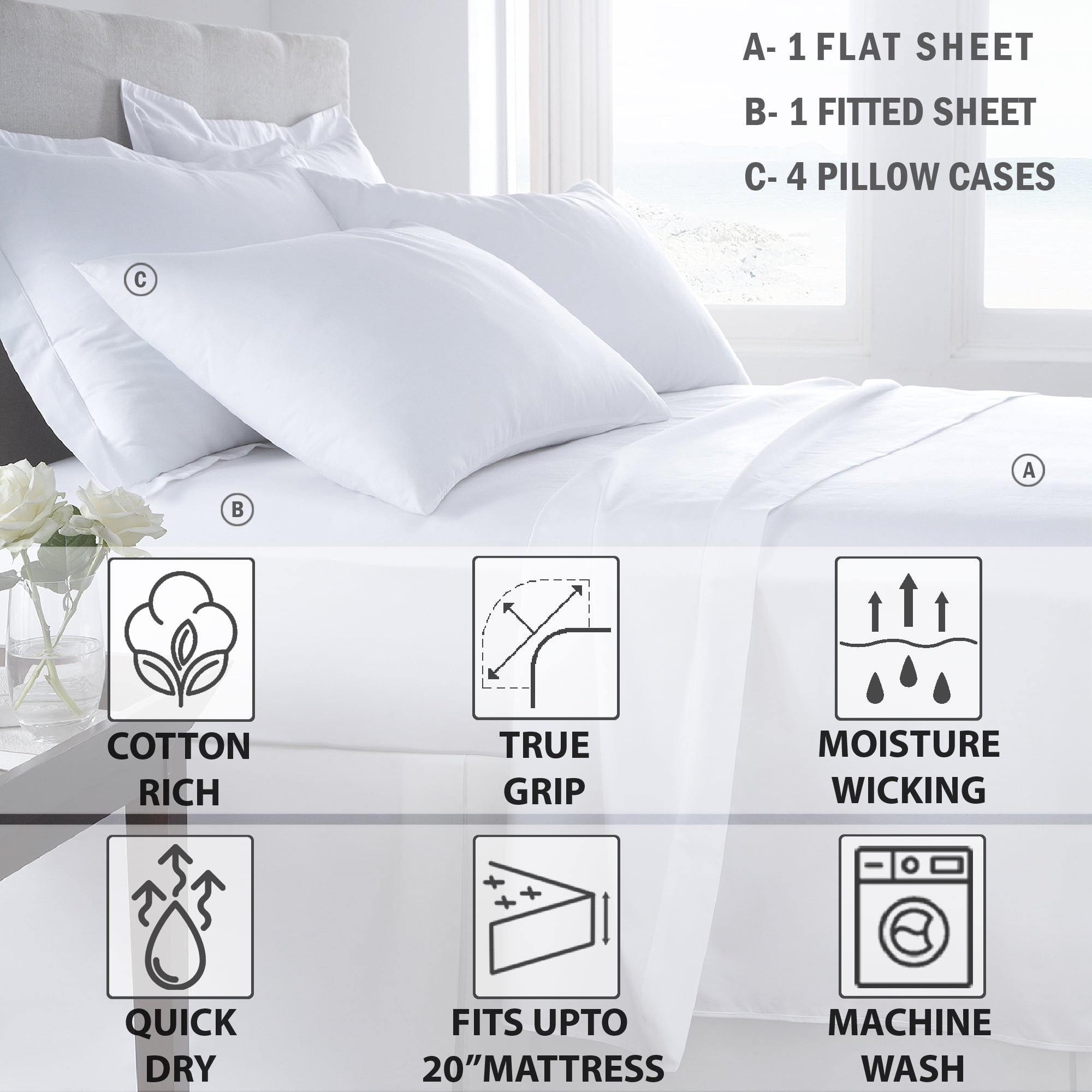Hotel Style 800-Thread-Count Cotton Rich Sateen Weave Sheet Set, Multiple Colors