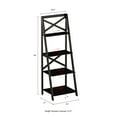 thumbnail image 3 of Lavish Home 4-Tier Freestanding Ladder Bookshelf with X-Back Frame, Black, 3 of 6