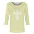 thumbnail image 4 of Enjoytime Womens Blouses Trendy Printed 3/4 Sleeve Crewneck Tee Shirts Tops Loose Fashion Casual Shirts for Women, 4 of 5