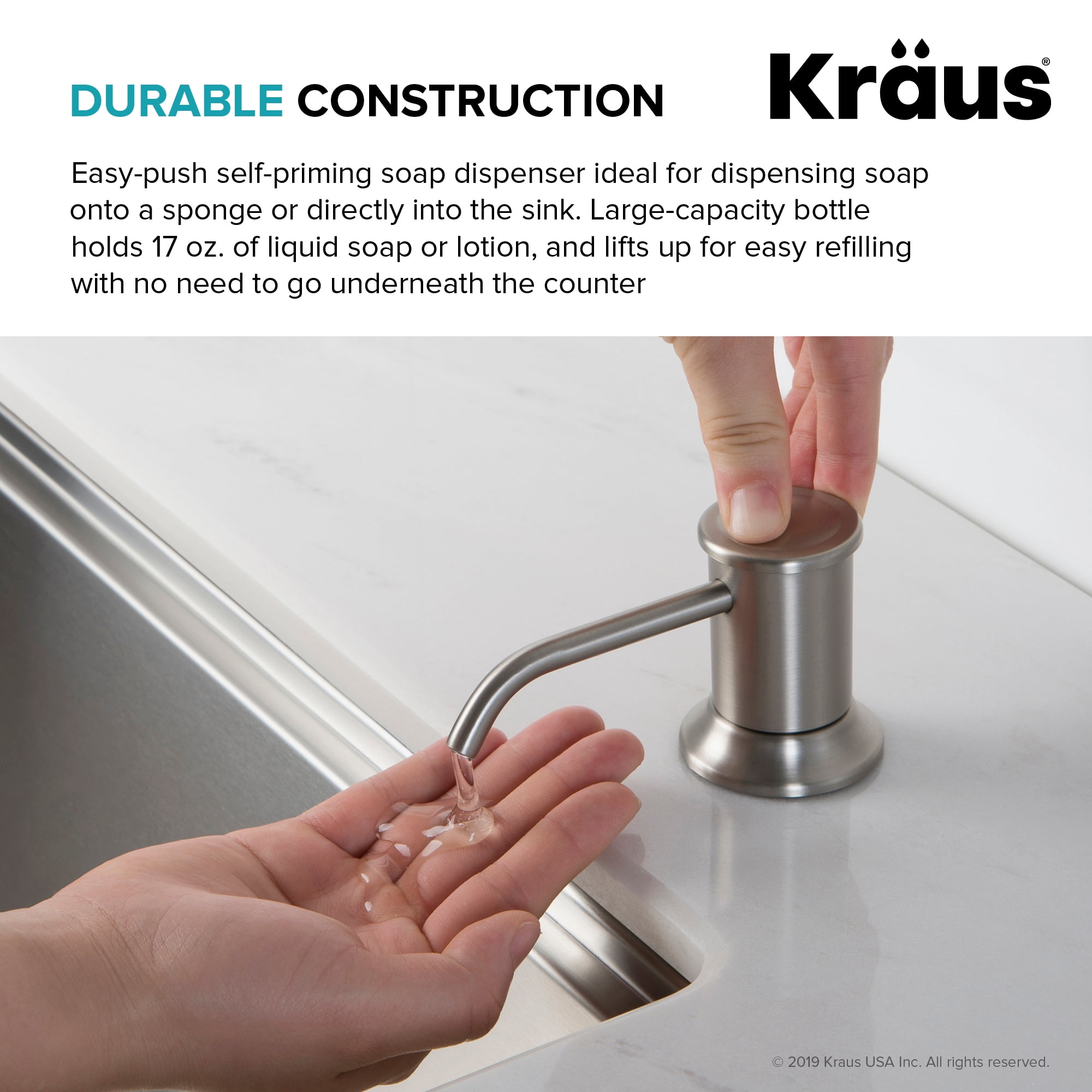 Kitchen Soap Dispenser in Spot Free Stainless Steel