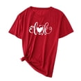 thumbnail image 2 of ZVNAΖH Womens Plus Size Tee Shirts "Love" Letter Print Tees Crew Neck Short Sleeve T Shirt, Sizes S-5XL, 2 of 3