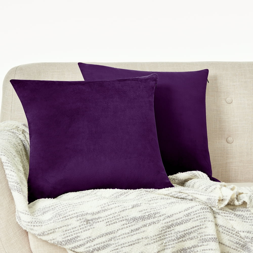 Deconovo Square Pillow Covers Velvet Throw Pillow Covers Solid Pillow