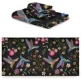thumbnail image 2 of 3 Piece Bath Towel Set, Soft Bathroom Towels Beautiful Hummingbirds Exotic Flowers Towels Fashion Print Quality Towels (Set of 3, 1 Bath Towel, 1 Hand Towel & 1 Washcloth) Washcloth Gift, 2 of 7