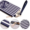 thumbnail image 3 of PU Nautical Anchor Purse 8.5"x5.0" Wristlet Bag Zip Coin Pouch, 3 of 7