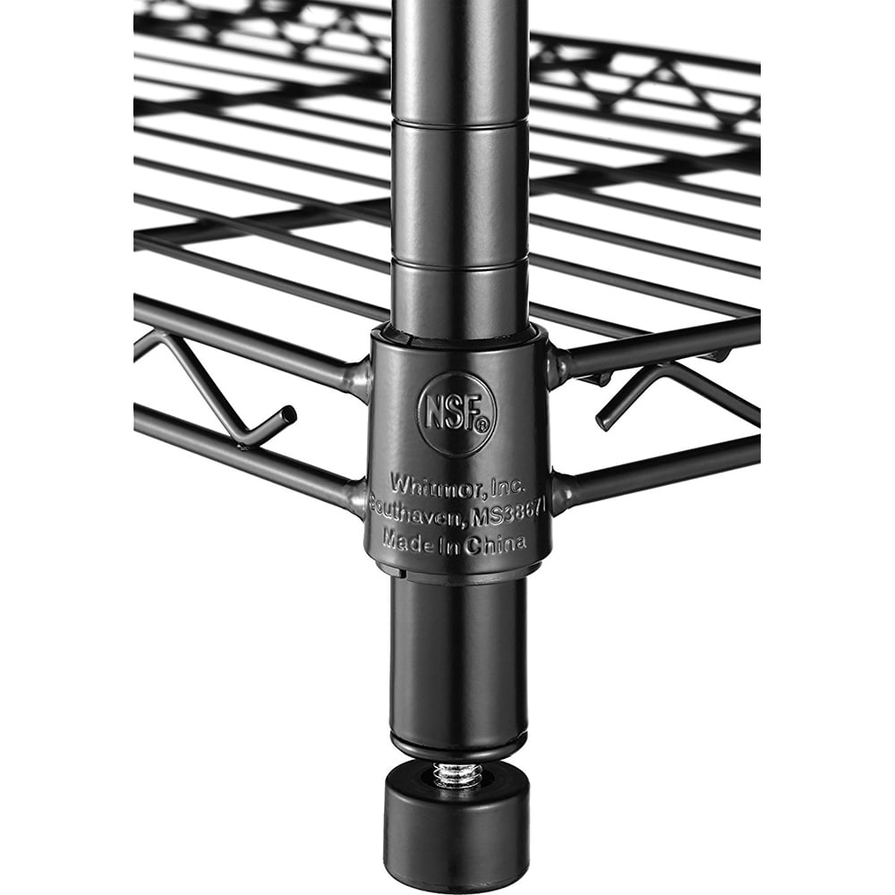 Whitmor Supreme 5 Tier Metal Adjustable Shelving, 500 lb Shelf Capacity - Black-Adult Use