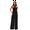 Black, variant on Maxi Jumpsuit for Women Crossover Halter Neck Straight Leg Overall Romper Black L