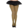 thumbnail image 1 of Collants Rayés Grande Taille, Noir & Jaune, 1 of 1