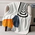 thumbnail image 6 of Boho Mid Century Modern Throw Blankets, Orange Navy Blue Beige Soft Fleece Blanket Decorative for Home Sofa Couch Chair Living Bedroom, 40x50 inches,, 6 of 8
