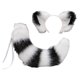 thumbnail image 1 of Accesorios de disfraz de cosplay Colco Traje de juego de cosplay Cola de orejas de zorro Blanco negro, 1 of 8
