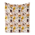 thumbnail image 1 of Cartoon Soft Flannel Fleece Throw Blanket, Style Animal Caricatures Very Jungle Inhabitants Pattern Snowy Forest, Cozy Plush for Indoor and Outdoor Use, 70" x 90", Multicolor, by Ambesonne, 1 of 6