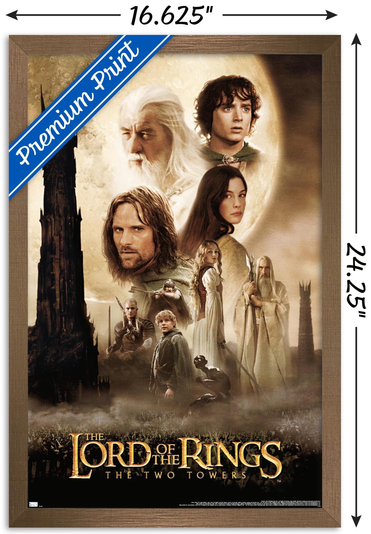The Lord of the Rings: The Two Towers - One Sheet Wall Poster, 14.725" x 22.375" Framed