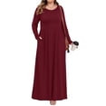 thumbnail image 6 of TARAINYA Plus Size Women Long Sleeve Maxi Dress Casual Dresses with Pockets, 6 of 9