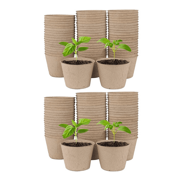 Peat Pots, 140 Pcs 4 Inch Plant Starting Pots with Drainage Holes