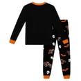 thumbnail image 6 of Kids Halloween Pajamas Size 4-5 Years Childrens Halloween Nightwear Long Sleeve Top with Pants Cozy Set Girls Pajama Set Black, 6 of 6