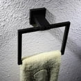 thumbnail image 5 of Square Towel Rack Stylish Bathroom Holder for Hand Shower and Bath Towels Stainless Steel Wall Mounted Hanger in Sleek Matte Black Finish, 5 of 5