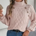 thumbnail image 5 of Buigttklop Women'S Lantern Long Sleeve Sweaters Oversized Turtleneck Cozy Chunky Cable Knit Tunic Sweater Pullover Jumper Tops, 5 of 6