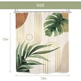 thumbnail image 4 of Bohemian Leaves Mid Century Shower Curtain 72Wx72L Inches Tropical Abstract Boho Botanical Bathroom Curtains Set Plant Palm Leaf Green Minimalist Bath Accessories Art Home Decor Fabric, 4 of 6