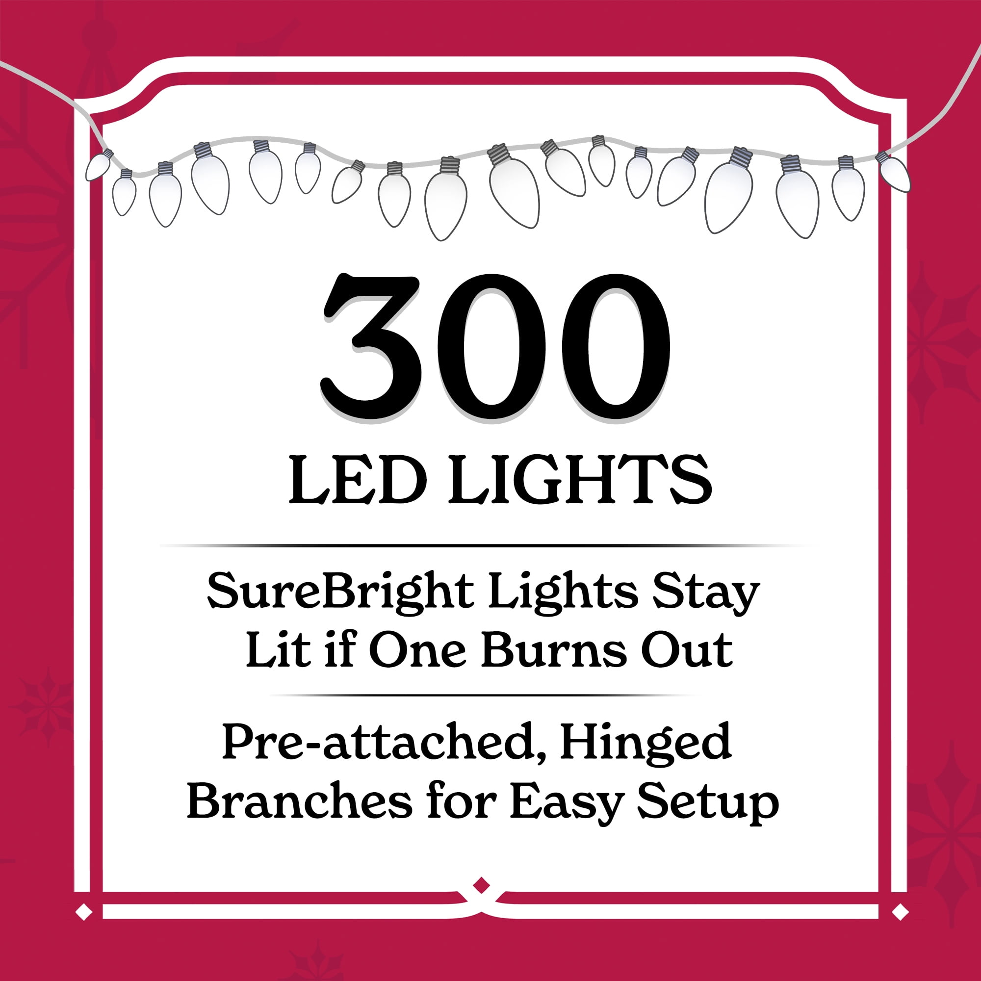 7 ft Pre-Lit Shelton Cashmere Pencil Fir Artificial Christmas Tree with 300 Clear LED Lights and Stand, by Holiday Time