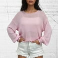 thumbnail image 5 of Diufon Womens Hollow out Tops Fall Casual Solid Color Blouses Round Neck Long Sleeve Pullover Tops, 5 of 5