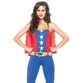 thumbnail image 3 of Leg Avenue Women's 3 Piece Comic Book Super Hero Costume, Blue/Red, Medium, 3 of 4