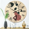 thumbnail image 2 of Designart 'Abstract Flowers Plants With Elementary Shapes V' Modern Wood Wall Clock, 2 of 5