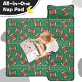 thumbnail image 4 of Football Field Green Pattern Teens Toddler Nap Mat with Pillow, Sleeping Mat Bag for Preschool Daycare 59"x22", 4 of 6