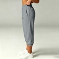 thumbnail image 6 of Wensltd Women's Capri Jogger Trousers Solid Elastic Waist Side Pockets Cropped Daily Wear, 6 of 8