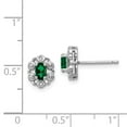 thumbnail image 4 of Sterling Silver Rhodium-plated Created Emerald & Diam. Earrings, 4 of 4