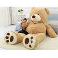 thumbnail image 2 of Oso de peluche de gran tamaño para niñas, juguete de la vida Real, gigante, americano, regalo de cumpleaños para novia y niños, venta al por mayorpurple100cm filled bear Fivean unisex, 2 of 2