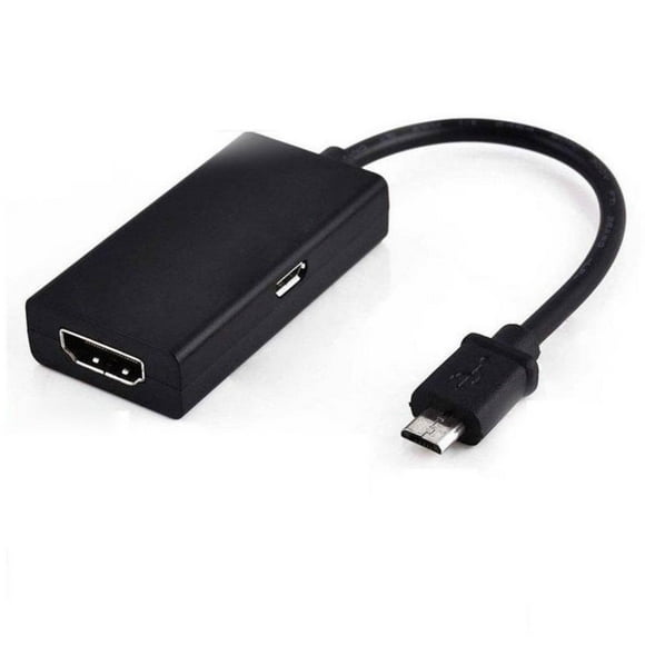 Micro USB to HDMI MHL Adapter for HD TV Projector and Monitor DisplayPort Connection Plug and Play Universal Fit Black ABS