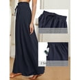 thumbnail image 5 of FEOYA Drawstring Palazzo Pants for Women Casual Wide Leg Trousers High Waist Flare Pants Loose Flowy Pants with Pockets Elastic Waist Spring Summer XL, 5 of 7