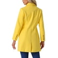 thumbnail image 3 of Abrigo largo de invierno para mujer Inspire Chic, de un solo botón, color amarillo, 3 of 6