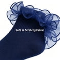 thumbnail image 5 of TELOLY 2Pairs Kids Socks,1-3 Years Old Ruffle Socks,Lace Trim Lace Socks,Combination2, 5 of 7