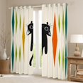 thumbnail image 2 of Feelyou Kawaii Black Cat Black Out Curtains, Chic Square Abstract Curtains Pack of 2 (42x63 Each), Vintage Fashion Artwork Bedroom Curtains, Blackout Curtains Room Decor, 2 of 6