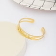 thumbnail image 4 of Vakki Stainless Steel Custom Name Cuff Bracelet Bangle Personalized Name Bracelet 18K Gold Plated Name Cuff Bangle, 4 of 5