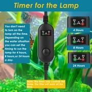 Aquarium Filter U-V Light 5 in 1 Fish Tank Filter, Tawatiler 170 GPH Green Water Cleaning Filter Pump with Timer, Dual Mode (Aeration/Rainfall) for 40-170 Gallon Aquariums (8W U-V+6W Pump)