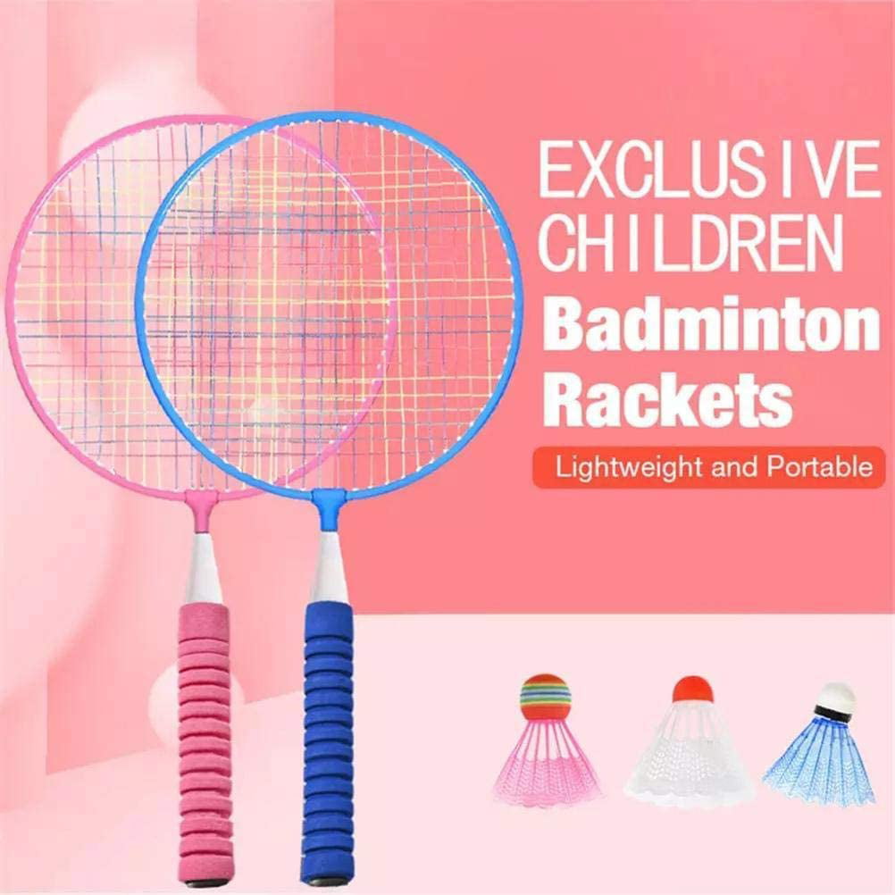 2 Pack 2 Players Badminton Rackets Durable Super Lightweight 3 Nylon Shuttlecocks and 1 Carrying Bag Badminton Racquet Set 