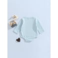 thumbnail image 4 of Cute Romper for Baby Boys Girls Long Sleeve Round Neck Ribbed One-Piece Outfits with Bear Embroidered Pocket, 4 of 8