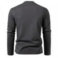 thumbnail image 3 of SOMOWI T-Shirts pour Hommes Hiver Mode Col Rond Couleur Unie Manches Longues T-Shirt Gris Foncé Classique d'Automne pour Homme G, 3 of 3