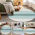 thumbnail image 5 of Teal Aqua Stripes Round Area Rug 4 FT, Non Slip Indoor Outdoor Rug, Modern Ombre Abstract Aesthetics Washable Soft Circular Carpet Non-Shedding Floor Mat for Coffee Table Nursery Foyer Balcony, 5 of 8