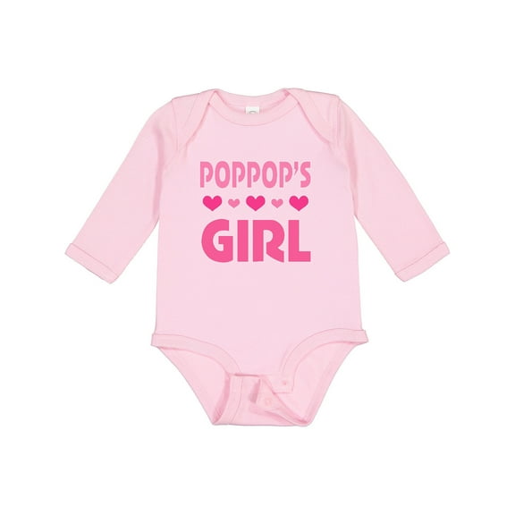Inktastic Poppop Girl Granddaughter Girls Long Sleeve Baby Bodysuit
