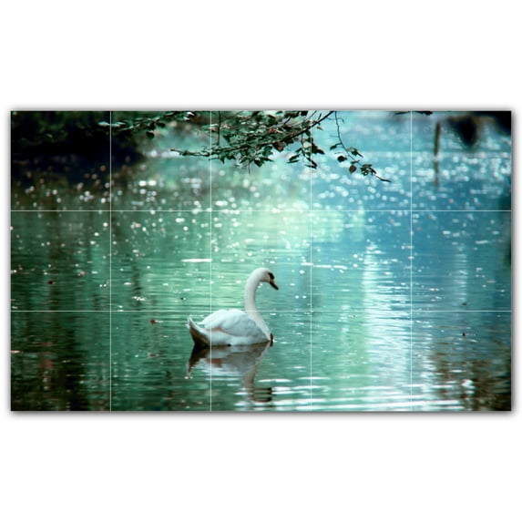 Picture-Tiles.com: Bird Ceramic Tile Wall Mural WAL500134-53L. 40"W x 24"H using (15) 8" x 8" Ceramic Tiles-Satin Finish