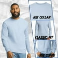 thumbnail image 4 of Wire Delight Men’s Crewneck Long Sleeve Tee, Durable Cotton Classic Fit T-shirts, Light Blue, XL, 4 of 5