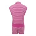 thumbnail image 4 of vigerkar Womens 2 Piece Outfits Striped Knit Sleeveless V Neck Vest Casual Summer Loungewear Shorts Sets (Pink, M), 4 of 4
