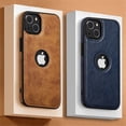 thumbnail image 2 of Funda de teléfono de cuero ultradelgada para iPhone 13 Pro Max 12 11 Pro Max XR X 7 Plus 14 parachoques a prueba de golpes funda trasera suave de negocios Tan Jianjun unisex, 2 of 2