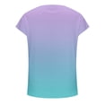 thumbnail image 5 of SDNall Gradient Summer T-Shirts for Women 2024 Casual Gradient Color Short Sleeved T-Shirt Tunic Blouse Tops (Blue,Sizes:S-4XL), 5 of 9
