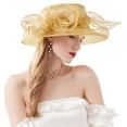 thumbnail image 4 of Women Hats Tea Party Organza Church Wedding Dress Hats Summer Fascinators Hats Girl Elegant Fair Lady Headwear, 4 of 5