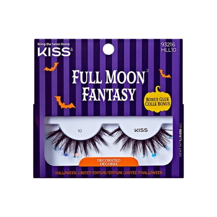 KISS Full Moon Fantasy Decorated, False Eyelashes, Evil Beauty, 14mm-16mm, 1 Pair